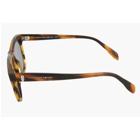 Alexander McQueen Rectangle Sunglasses Yellow Blue Luxury Eyewear - Picture 3 of 8